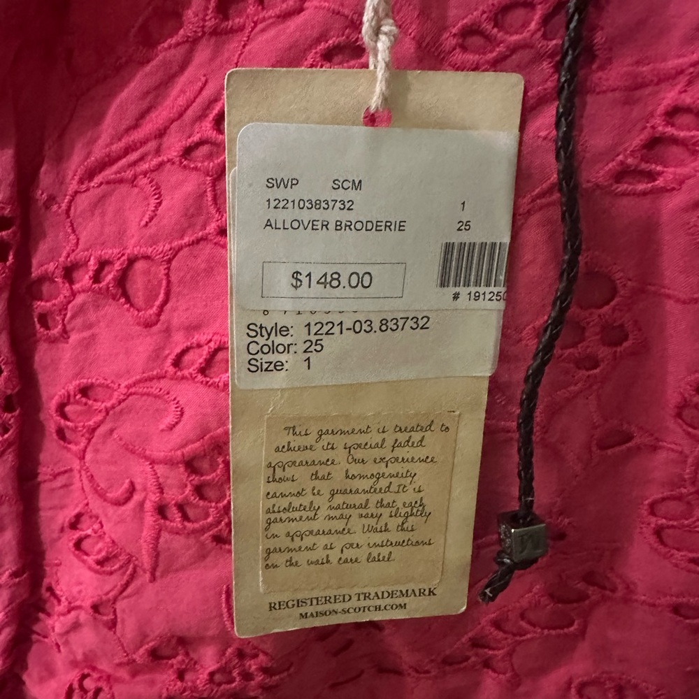 Maison Scotch Size 25 Pink Eyelet Shorts - Picture 4 of 4
